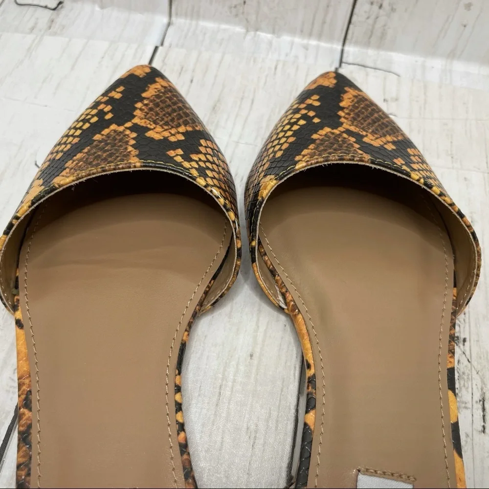 Steve Madden Genius d’Orsay in Yellow Snake Flat - Picture 11 of 13